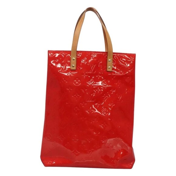 LOUIS VUITTON Monogram Vernis Reade MM Hand Bag Red Rouge - Picture 2 of 16